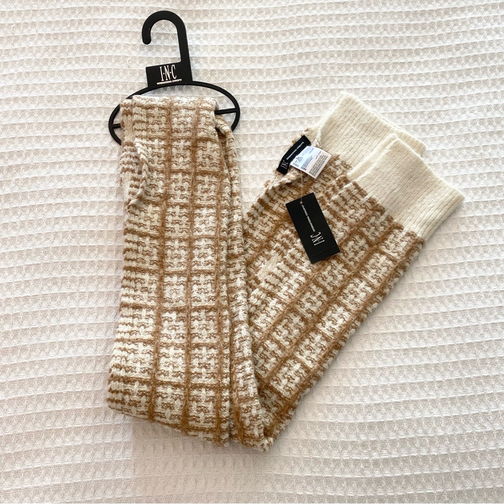 INC International Concepts Cream and Brown Scarf